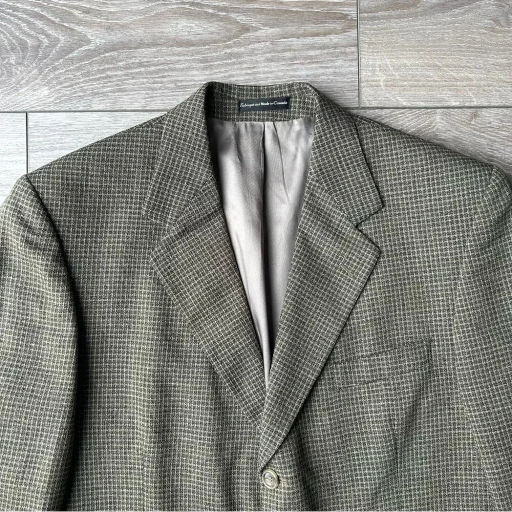 Vintage Moores Union Made Pure Wool High Twist Checked Blazer